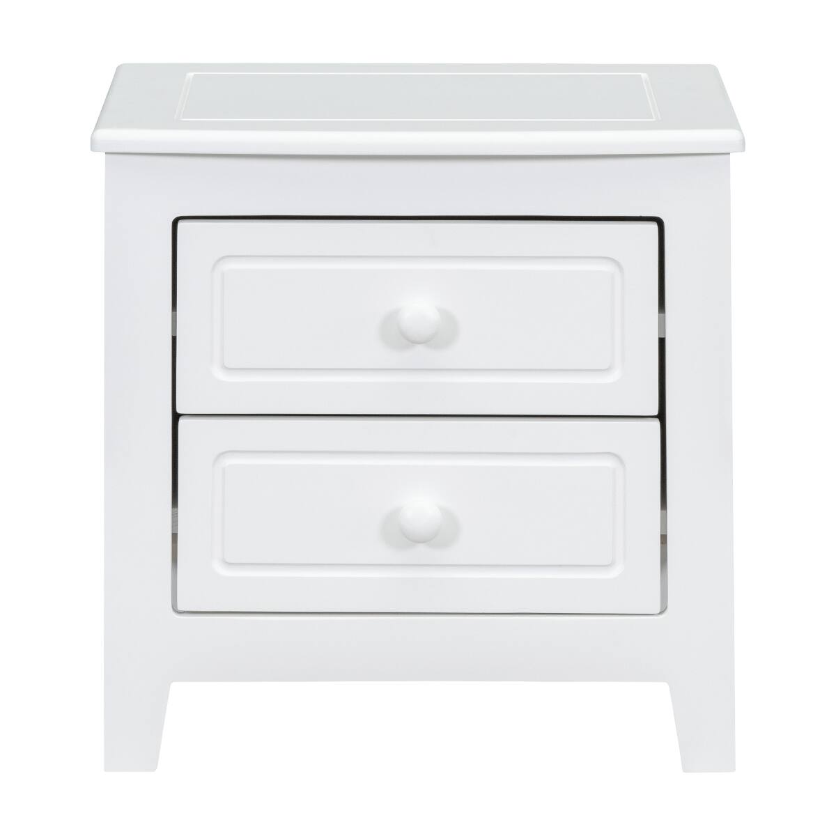 Alt View 1. Loheer - Loheer 2 Drawer Nightstand, White Mid Century Bedside Table - White.
