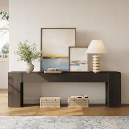 Tribesigns - LITTLE TREE 70.8" TV Stand, Wooden Entertainment Center, Low TV Console Table for TVs Up to 80", Modern Chic Entertainme - Black