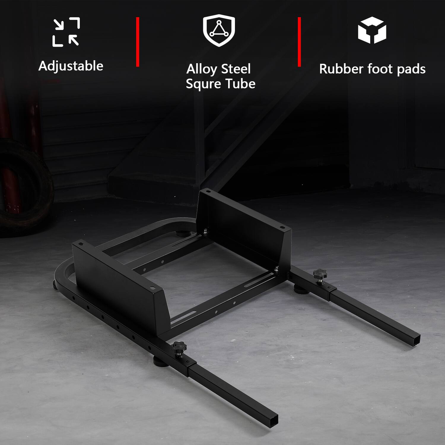 LA Adjustable  
Alloy Steel Square Tube  
Rubber foot pads