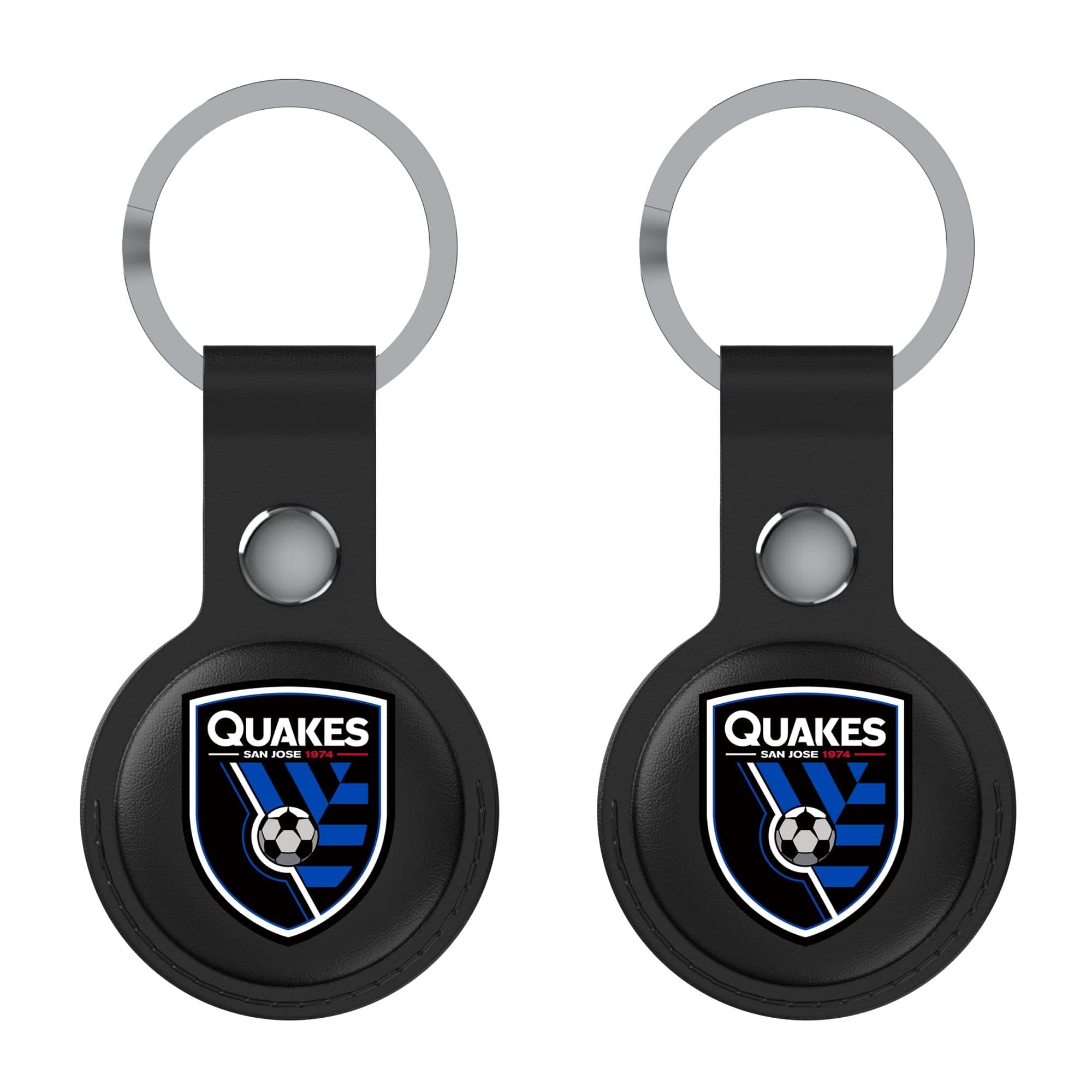 Keyscaper - San Jose Earthquakes Leatherette AirTag Holder 2-Pack - No Size - Black