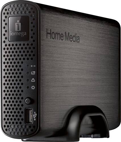 Angle Standard. Iomega - Cloud Edition 1TB Home Media Network Hard Drive - Black.