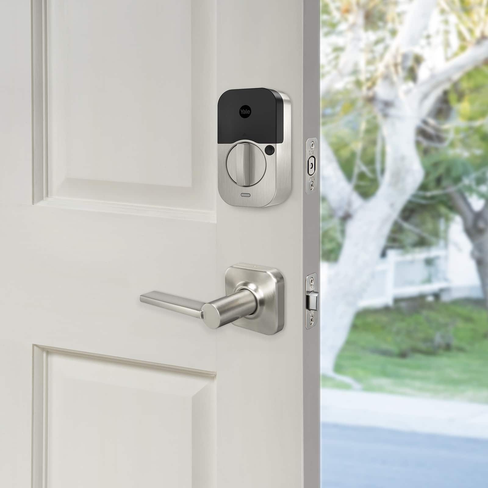 Alt View 13. Yale - Assure Lock 2 - Smart Lock Keyless Bluetooth Deadbolt with Push Button Keypad Access - Satin Nickel.