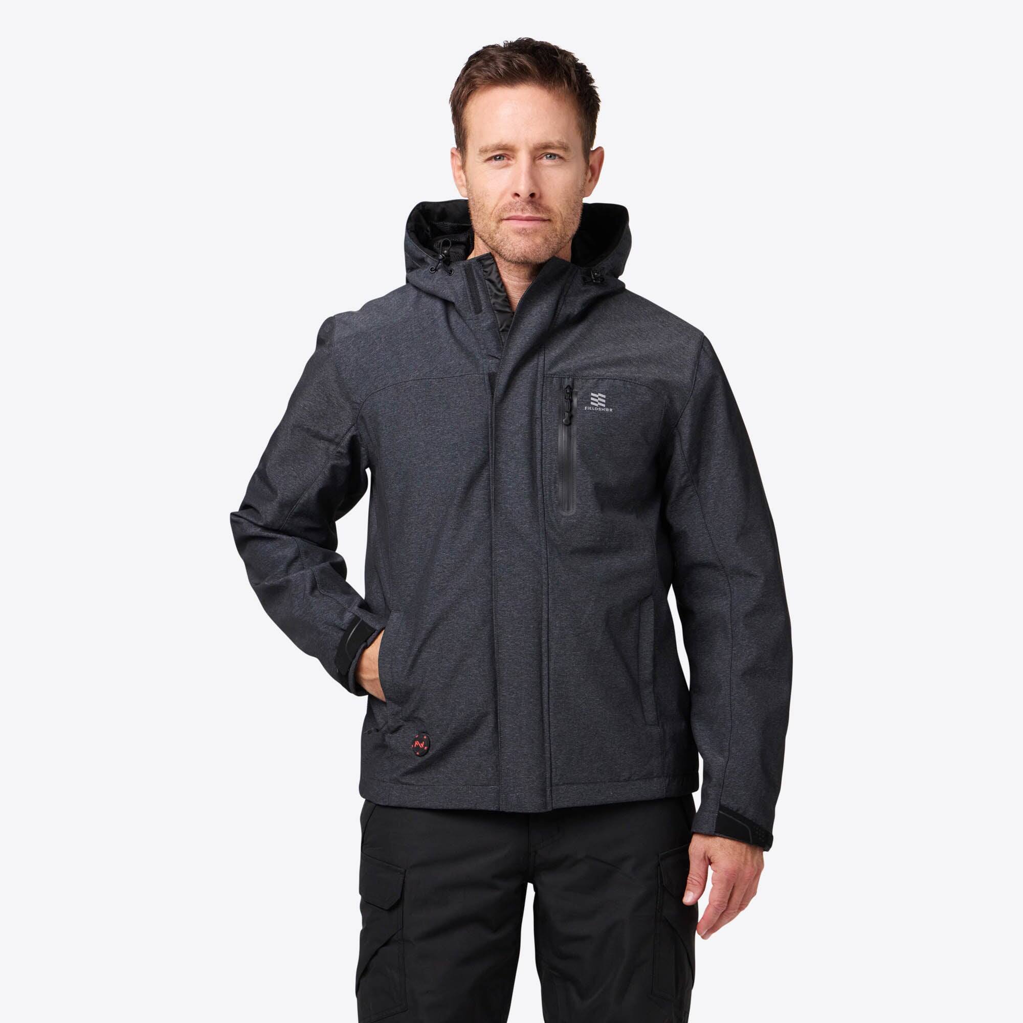 Front. Mobile Warming - Men's Adventure Heated Jacket - Heather Grey.