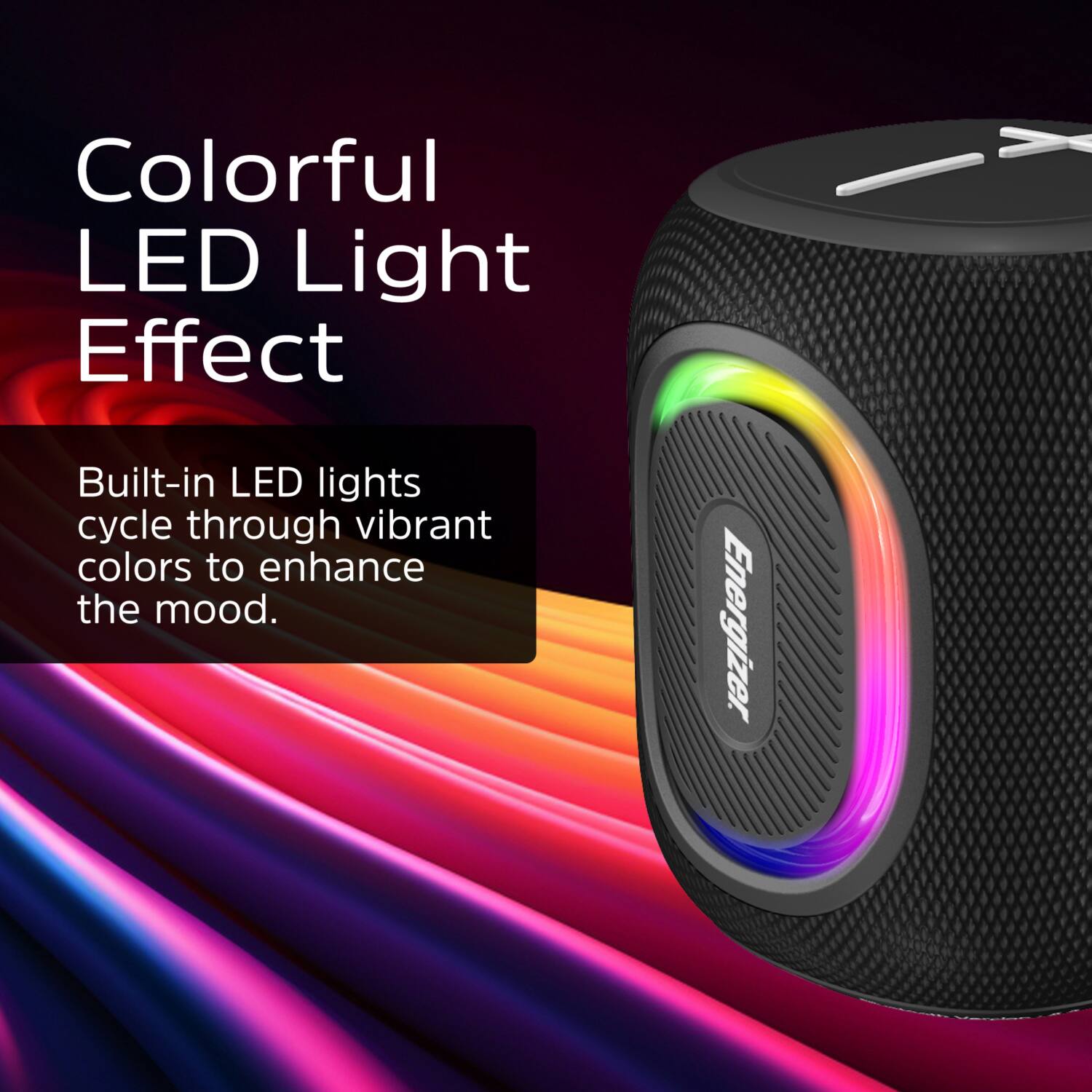 Colorful LED Light Effect

Built-in LED lights cycle through vibrant colors to enhance the mood.