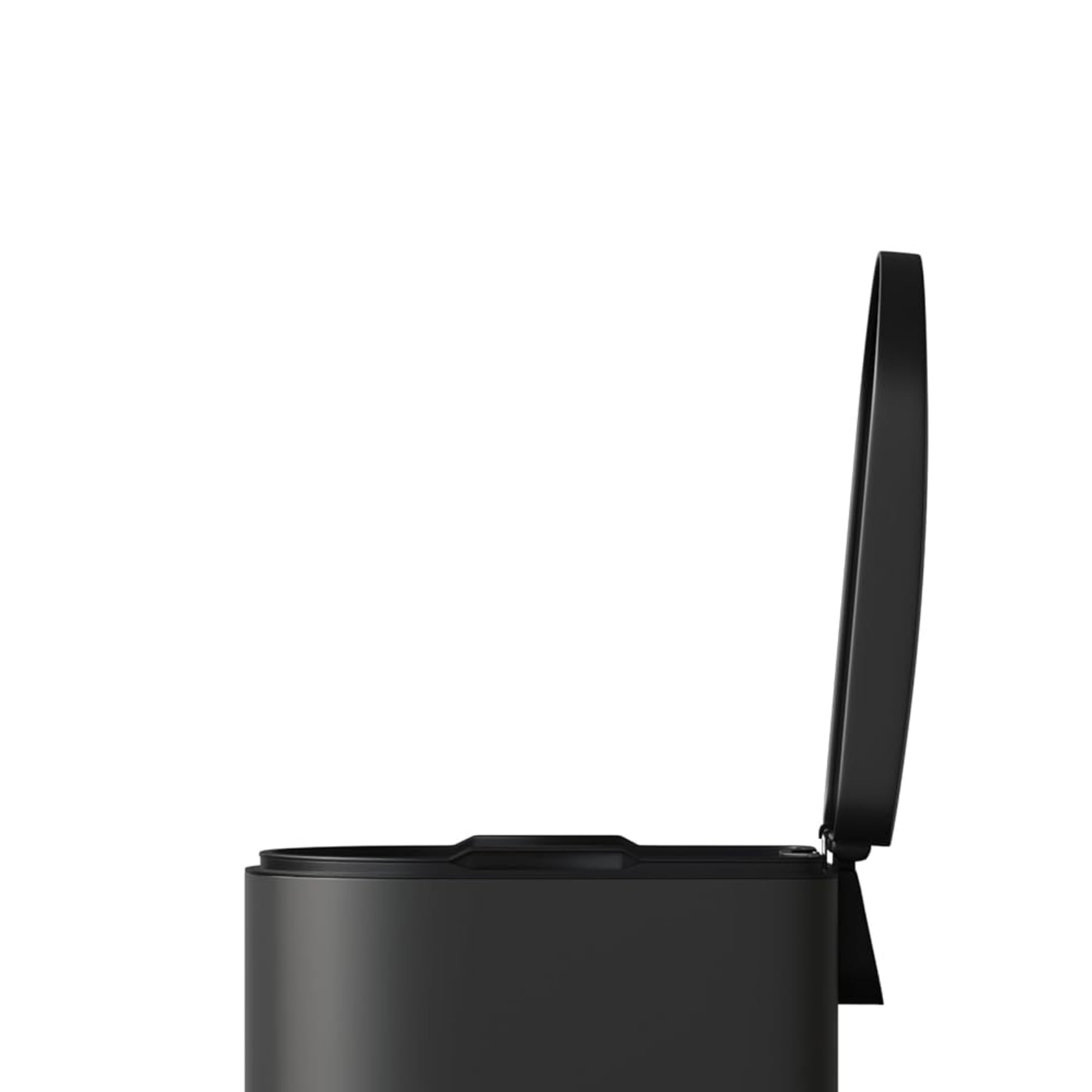 Alt View 2. Homhougo - 2.6 Gallon Step-on Trash Bin with Lid, 12.6 x 7.32 x 15.28", Bathroom Use, Black - Black.