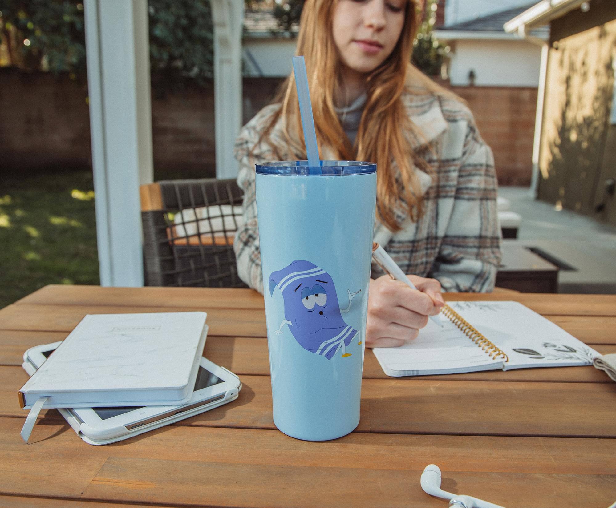 Alt View 5. South Park - South Park Towelie Stainless Steel Tumbler With Straw | Holds 22 Ounces - Blue.