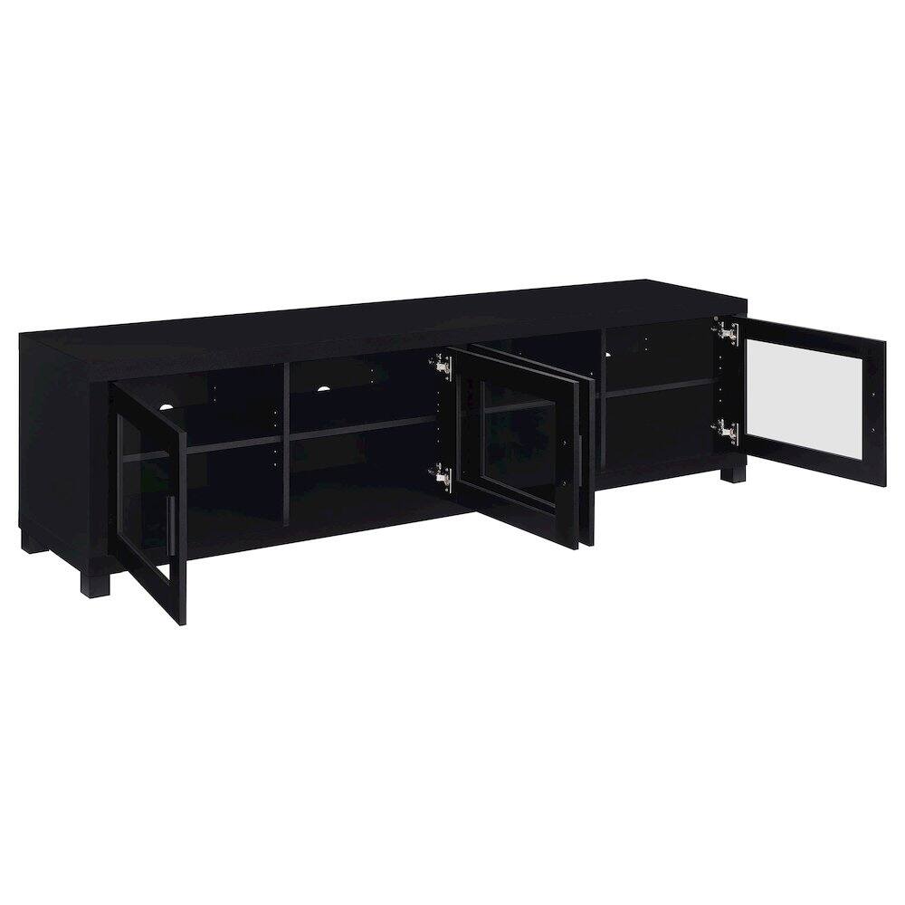 Alt View 2. Coaster Co. of America - Jupiter 4-door Engineered Wood 79-inch TV Stand Black - Black.