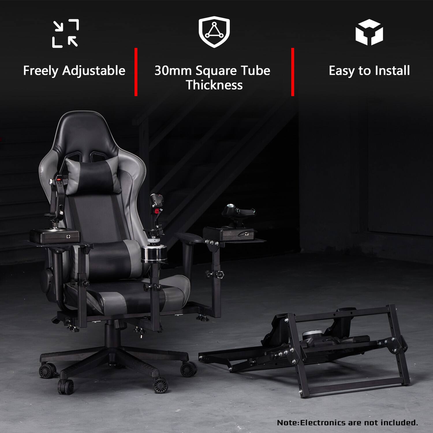 Dardoo Flight Simulator Cockpit with Foldable Pedal Stand, Equipped ...