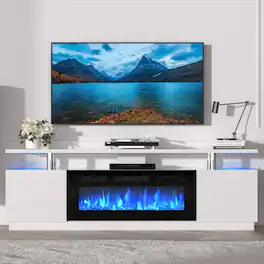 GARVEE - TV Stand For TVs Up To 80" With 36" Electric Fireplace Included