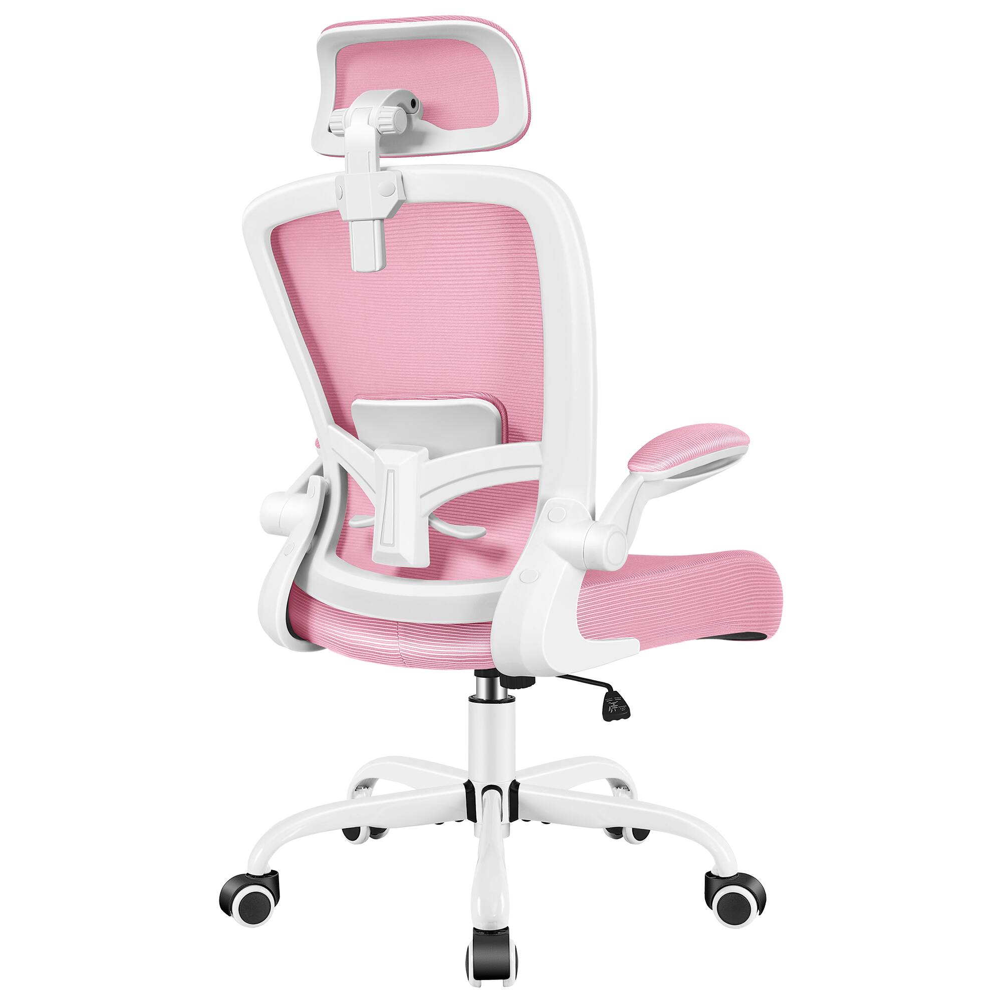 Alt View 4. KERDOM - Ergonomic High Back Office Chair, Computer Chair with Adjustable Height, Lumbar Support Home Office Swivel Gaming Chair - Pink.