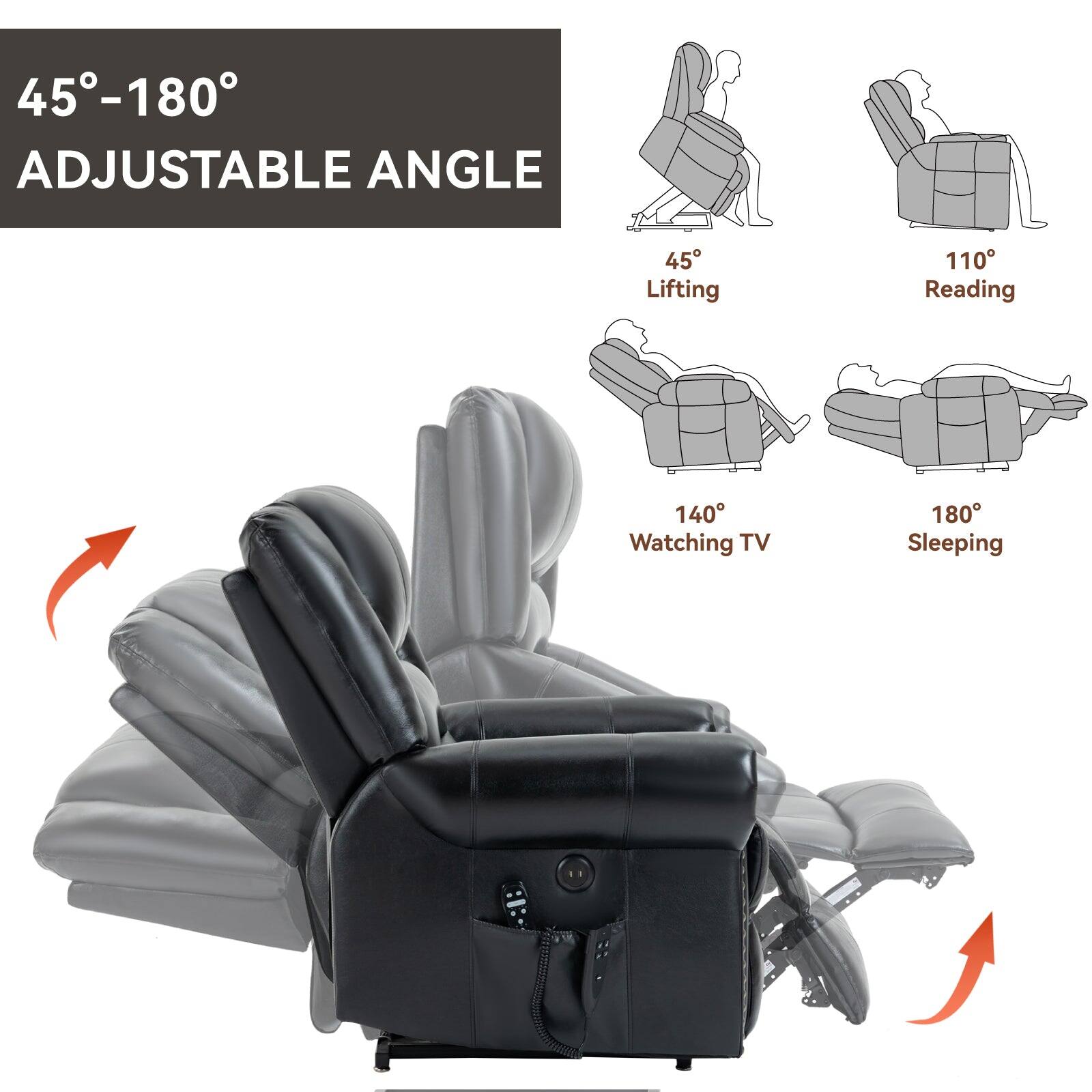 45°-180° ADJUSTABLE ANGLE

45° Lifting
110° Reading
140° Watching TV
180° Sleeping