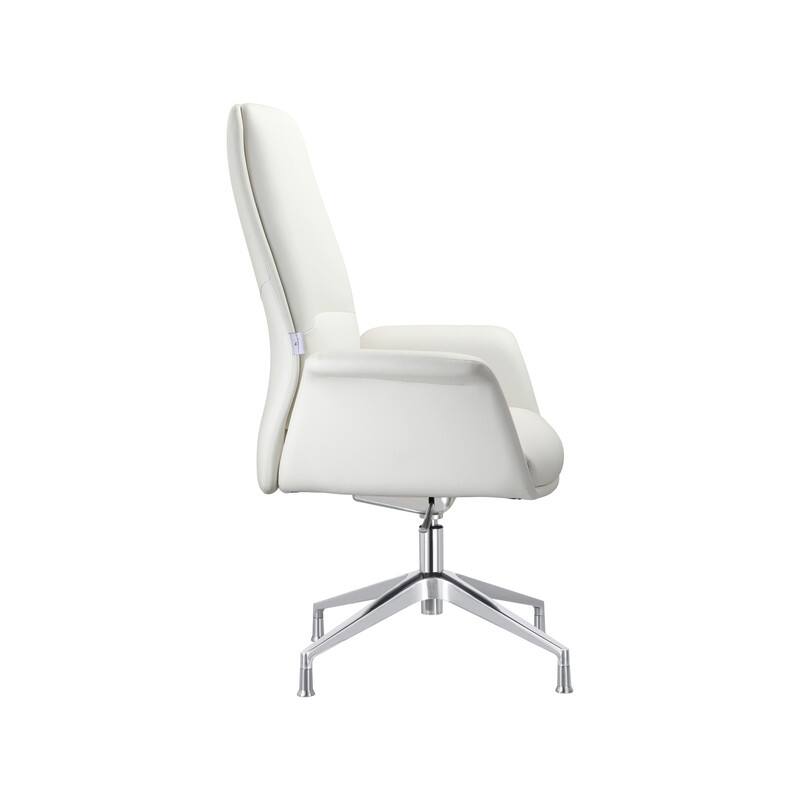 Alt View 1. LeisureMod - Summit Ergonomic Office Chair with Faux Leather, Adjustable Height & Swivel for Home or Work - White.