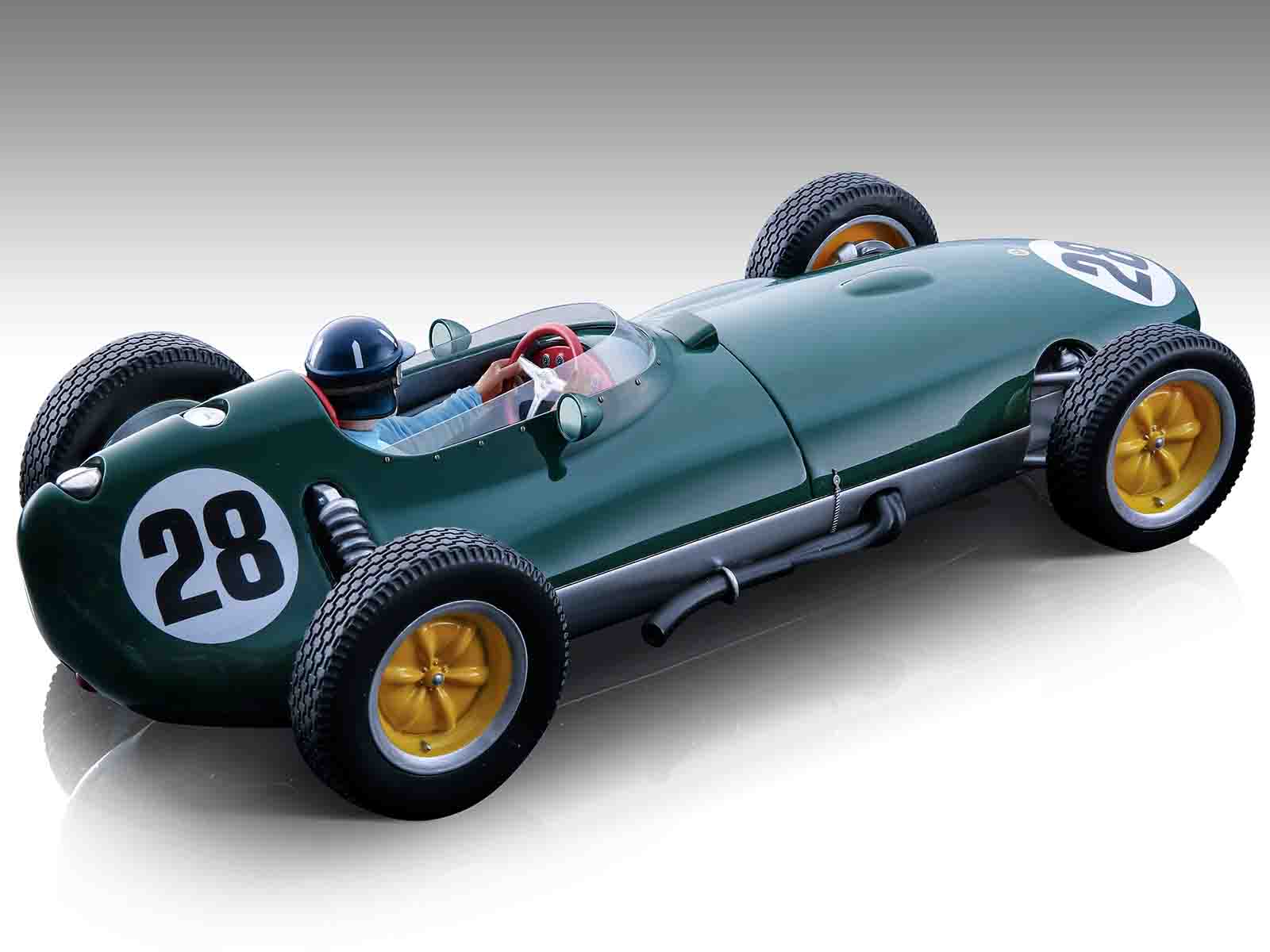 Alt View 1. Tecnomodel - Lotus 16 #28 Graham Hill "F1 British GP" (1959) w/ Driver Figure "Mythos Series" Ltd Ed to 70 pcs 1/18 Car by Tecnomodel.
