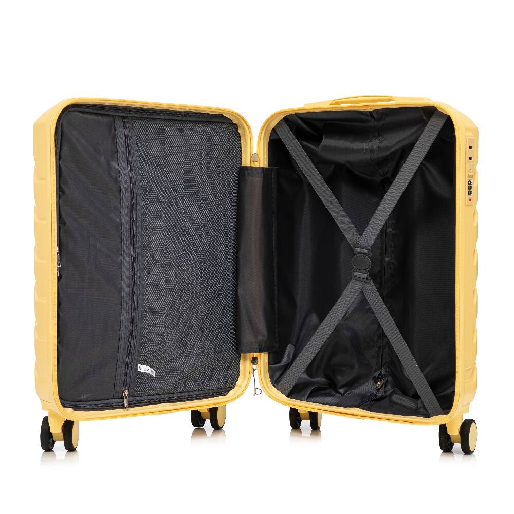 Alt View 8. Ropilly - Ropilly 2 Piece Luggage Set 20 Inch Carry On Suitcase 14 Inch Cosmetic Case Yellow - Yellow.