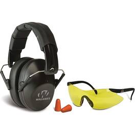 Walker’s - Walker's Pro/Low Profile Folding Muff, Glasses, Plugs Combo - Black