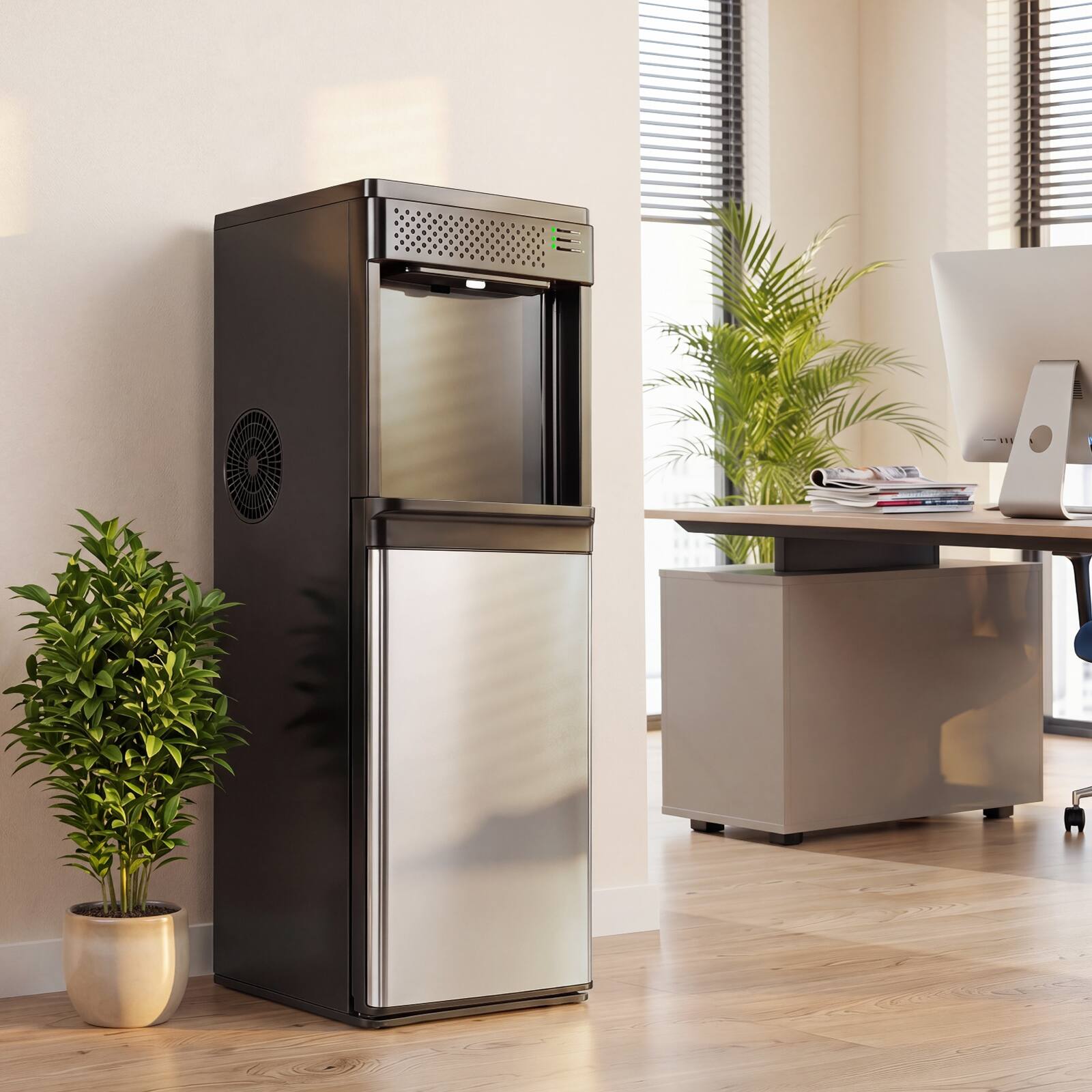 Alt View 1. Costway - Costway 3 in 1 Bottom Loading Water Cooler for 5 Gal Bottle, Hot & Cold Water Dispenser - Black.