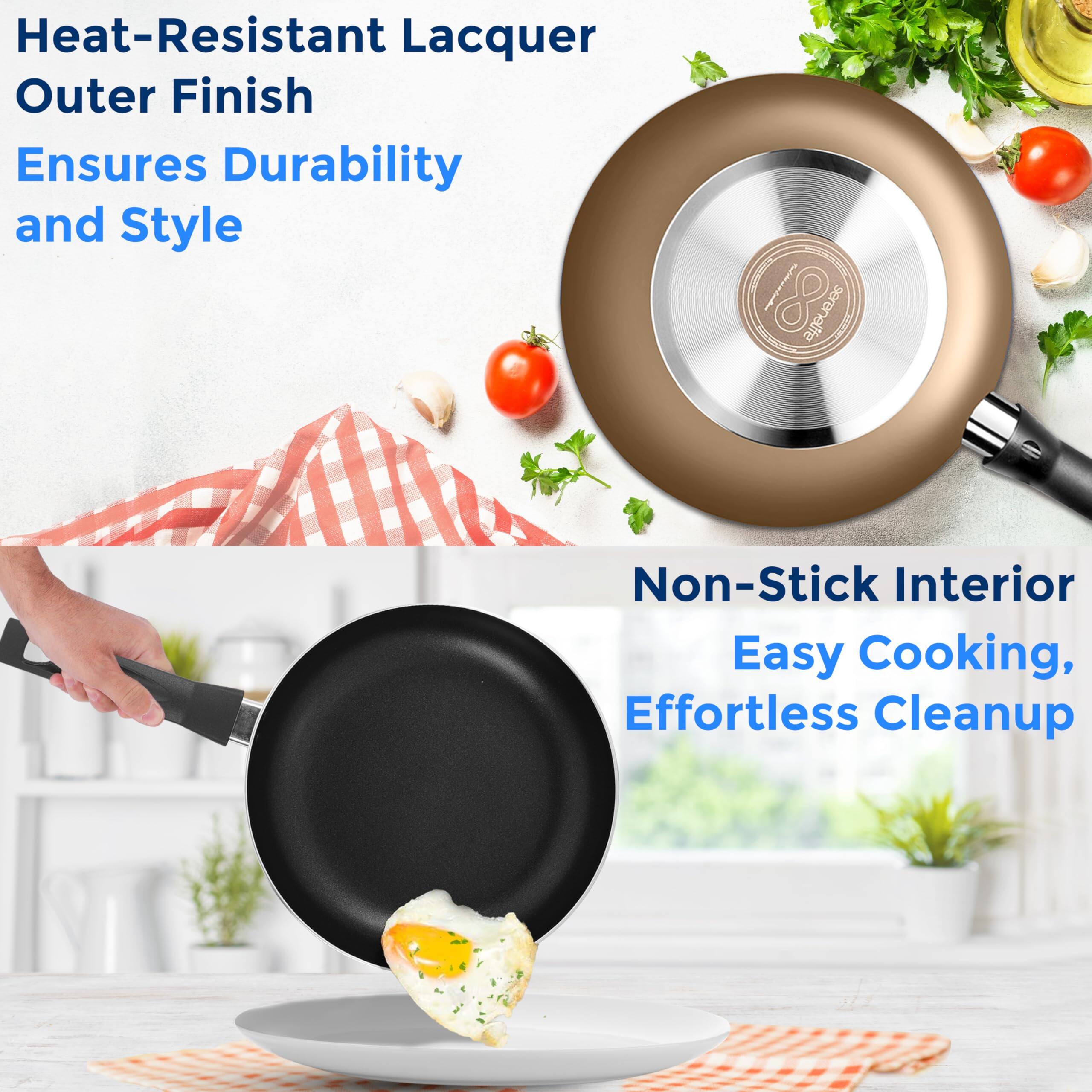 Heat-Resistant Lacquer Outer Finish Ensures Durability and Style

Non-Stick Interior Easy Cooking, Effortless Cleanup