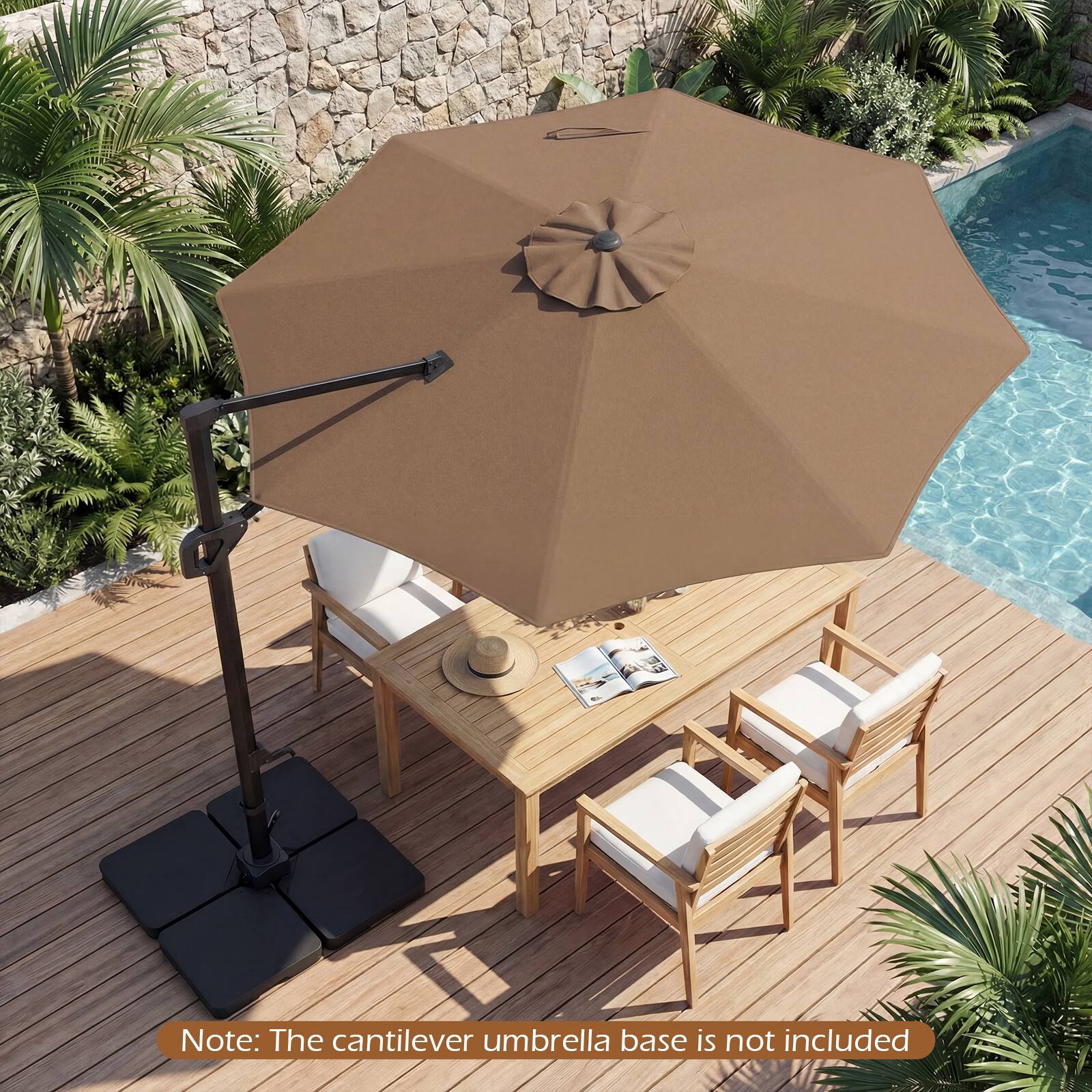 Note: The cantilever umbrella base is not included