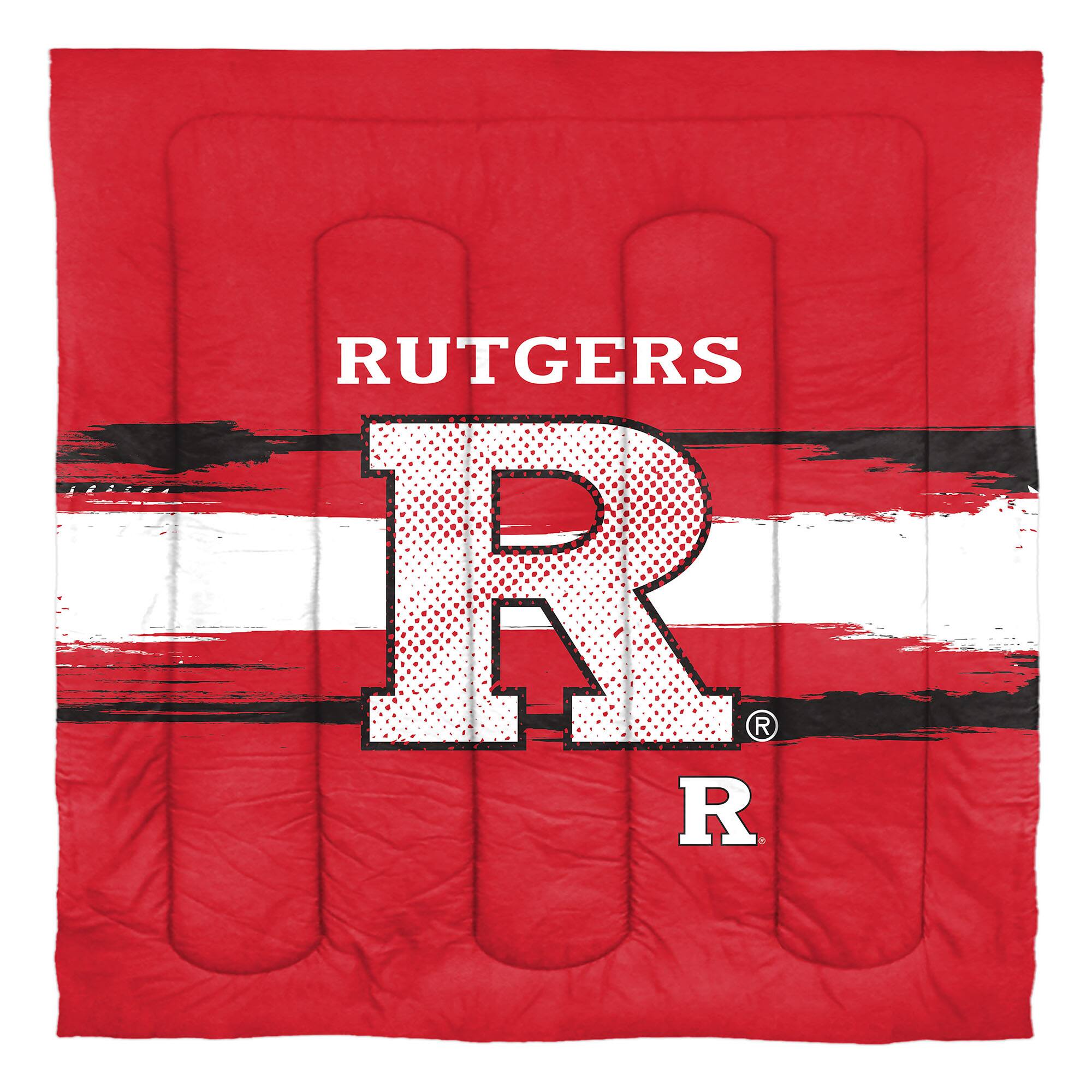 Angle. Sweet Home Collection - NCAA Rutgers Scarlet Knights Comforter & Sham Set- Full/Queen - Multicolored.