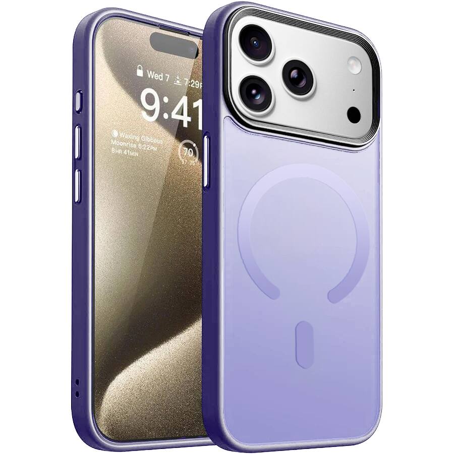 Entronix - Magnetic Case for iPhone 17 Pro - Translucent Frosted Matte Protection - Purple
