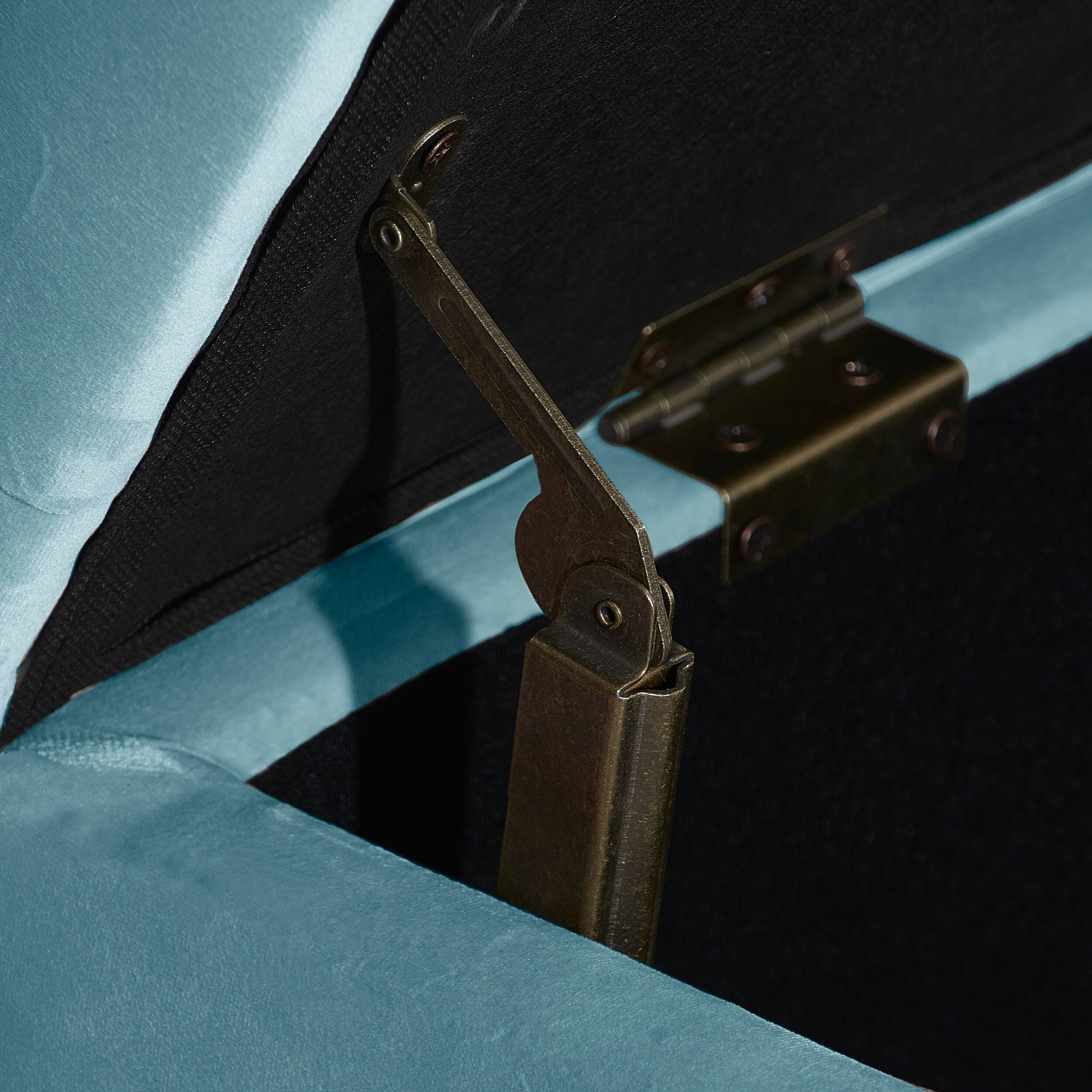 Elle Decor Vintage Collette Velvet Storage Bench Vintage Blue Velvet ...