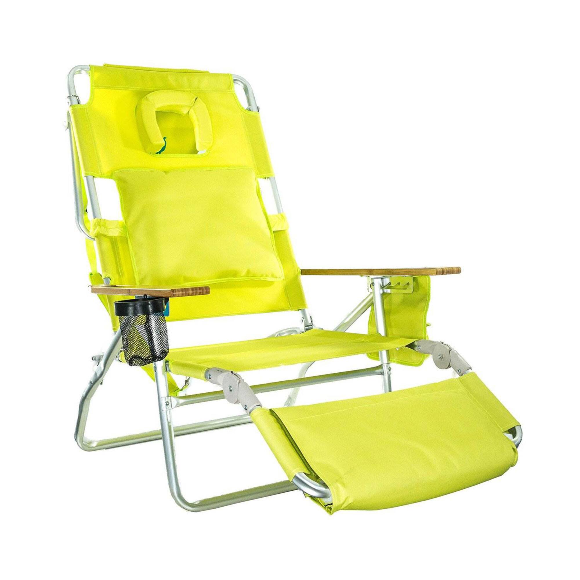Alt View 3. Ostrich - Ostrich Deluxe 3N1 Outdoor Lawn Beach Lounge Chair with Footrest, Lime Green - Green.