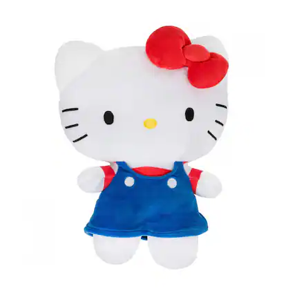 Front. Hello Kitty - Sanrio Hello Kitty in Overalls 6 Inch Plush - Multi-Color.