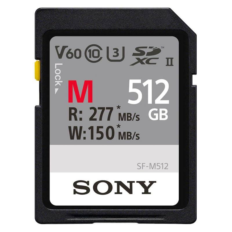 TM V60 10 3 SJ XC II Lock M 512 GB R: 277 MB/s W:150 MB/s  
SF-M512 SONY
