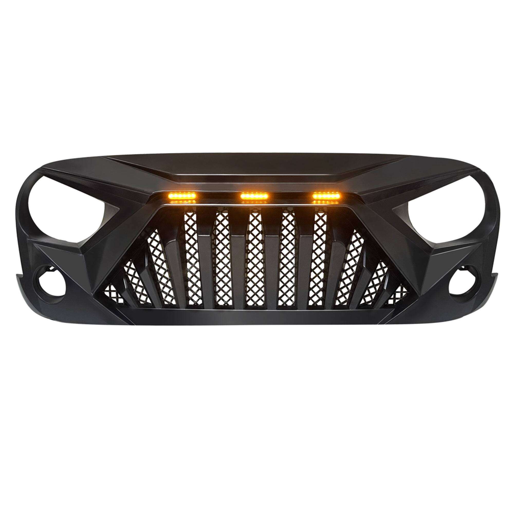 Alt View 8. AMERICAN MODIFIED - AMERICAN MODIFIED Front Goliath Grill Compatible w/ 2007-18 Jeep Wrangler JK - Matte Black.