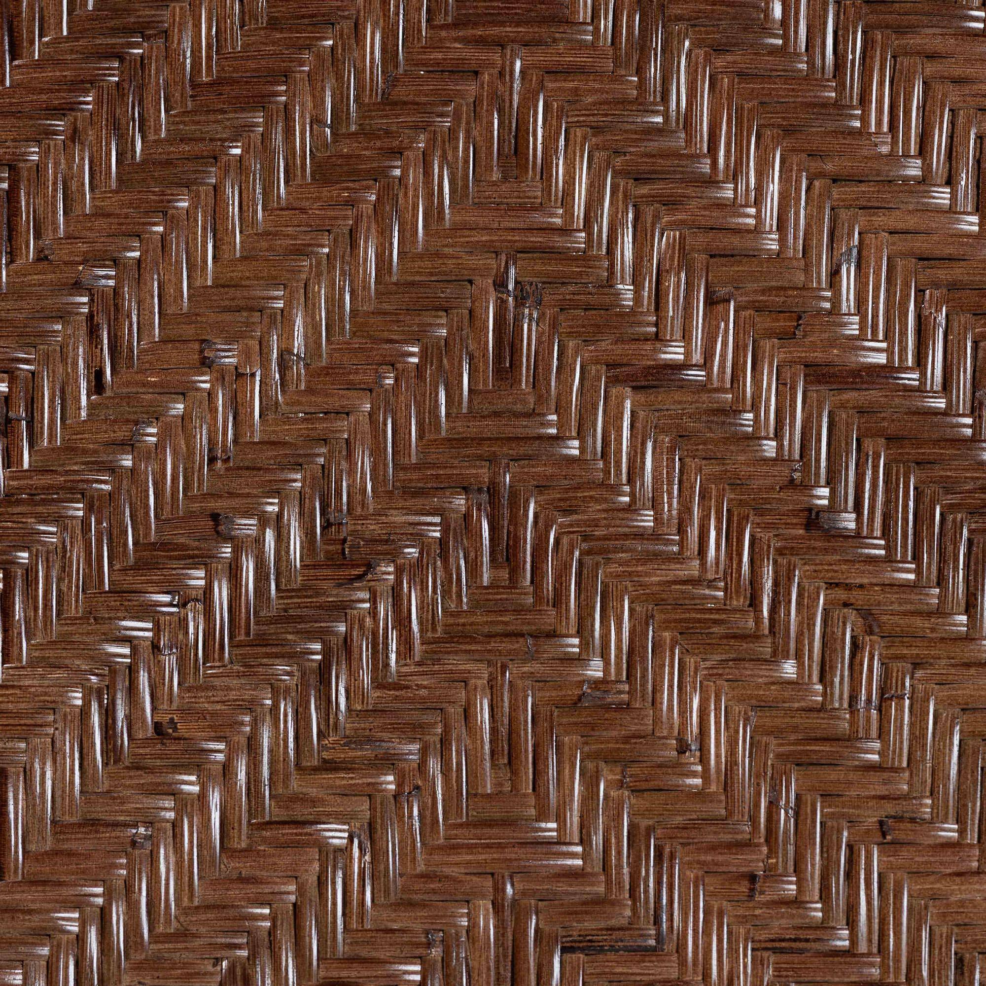 Alt View 2. bali & pari - Mahdis Natural Rattan 2-Piece Dining Chair Set with Cushion - Handwoven Wicker Accent Chair with Woven Chevron Back - Coffee Bean.