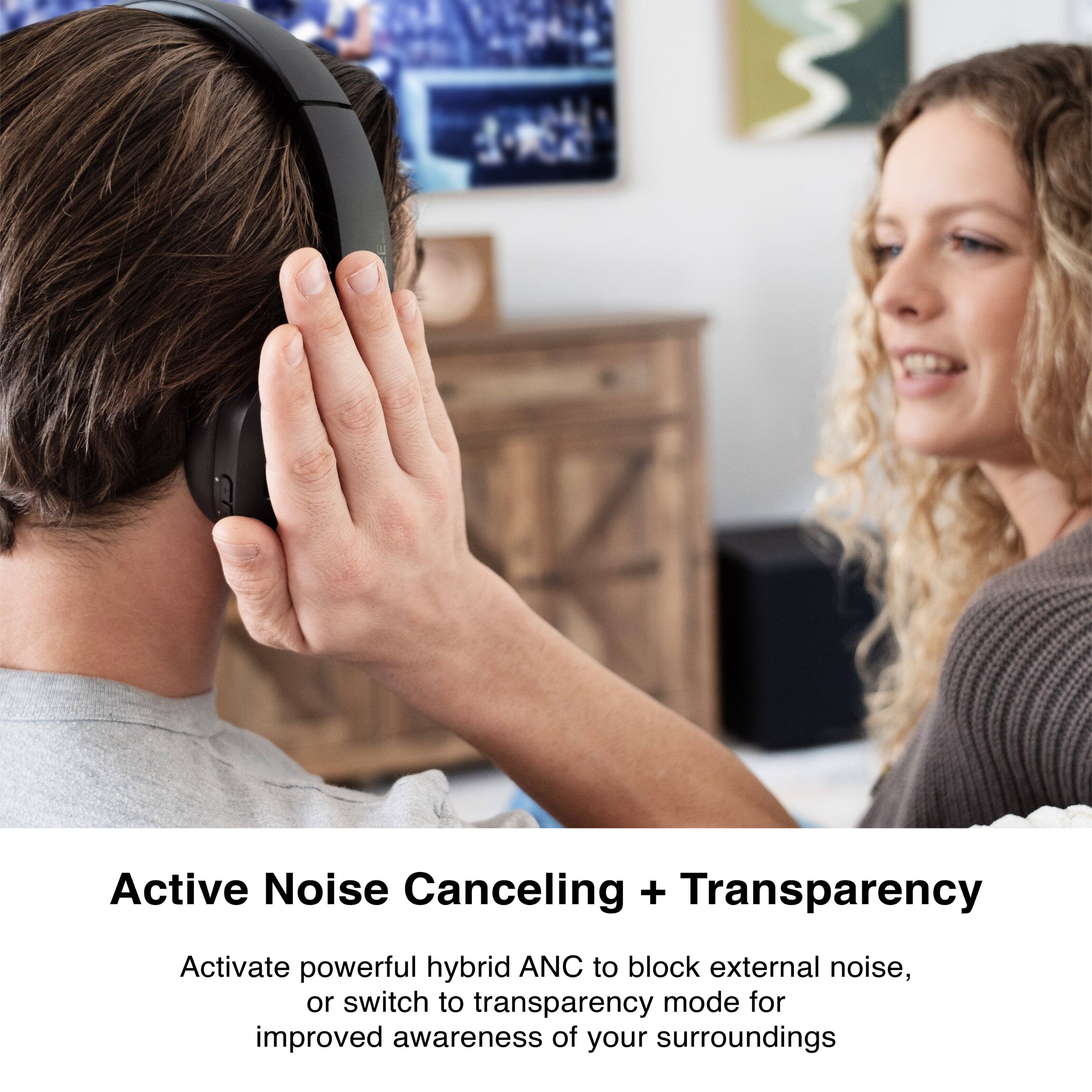 Active Noise Canceling + Transparency

Activate powerful hybrid ANC to block external noise, or switch to transparency mode for improved awareness of your surroundings