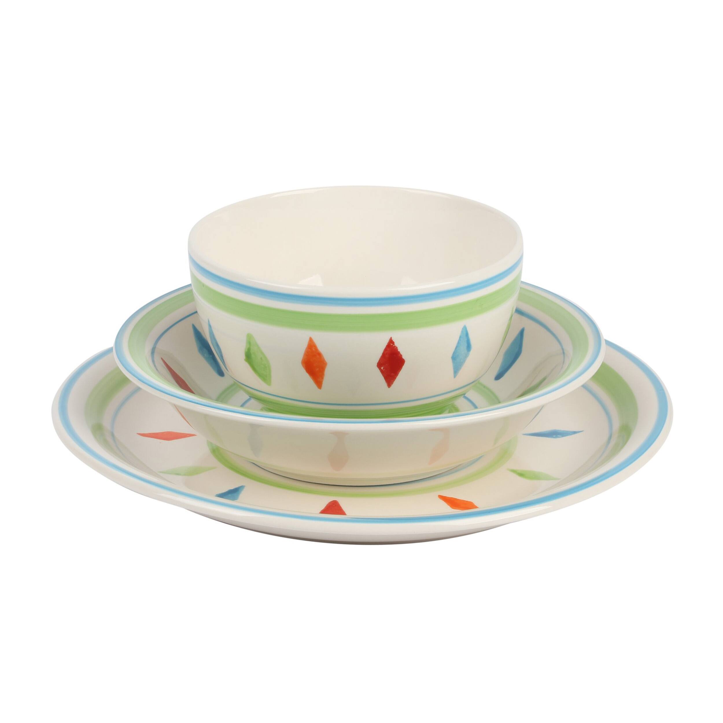 Alt View 1. Gibson - Gibson Home Heidy 12 Piece Durastone Dinnerware Set - Multi.