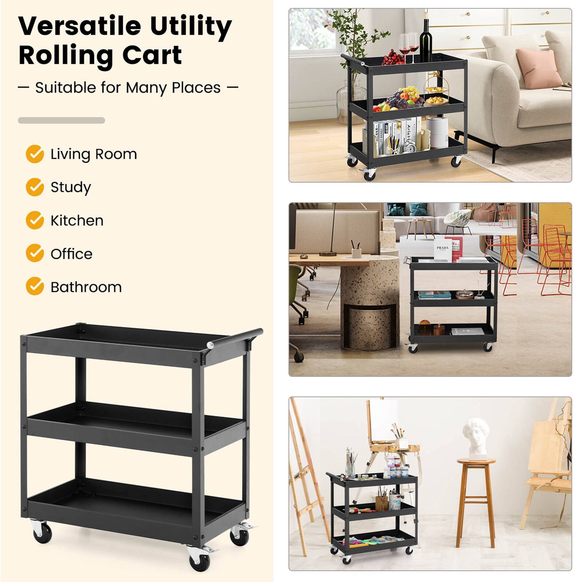 Versatile Utility Rolling Cart  
— Suitable for Many Places —  

- Living Room  
- Study  
- Kitchen  
- Office  
- Bathroom