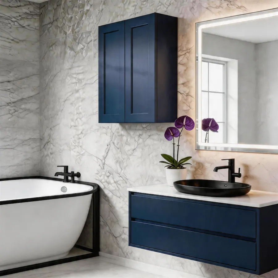 Boyel Living Shaker Wall Cabinet with Double Door 36 in L x 12 in W x ...