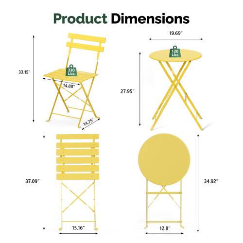 Product Dimensions:  
- 19.69"  
- 120 Lbs  
- 33.15"  
- 330 Lbs  
- 14.88"  
- 27.95"  
- 14.75"  
- 37.09"  
- 34.92"  
- 15.16"  
- 12.8"