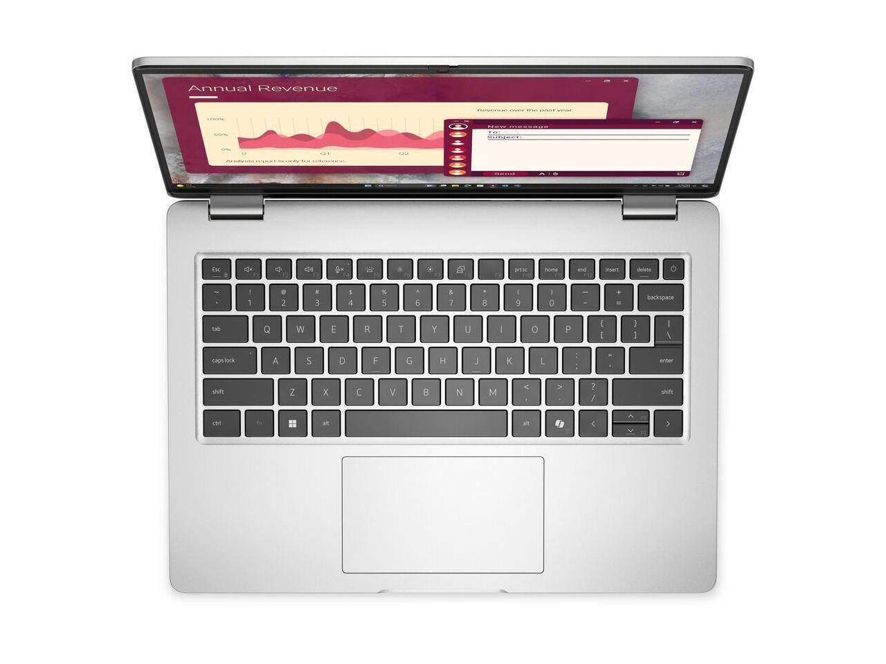 Annual Revenue

Revenue over this past year

New message

Subject:

Annual revenue is on the rise.