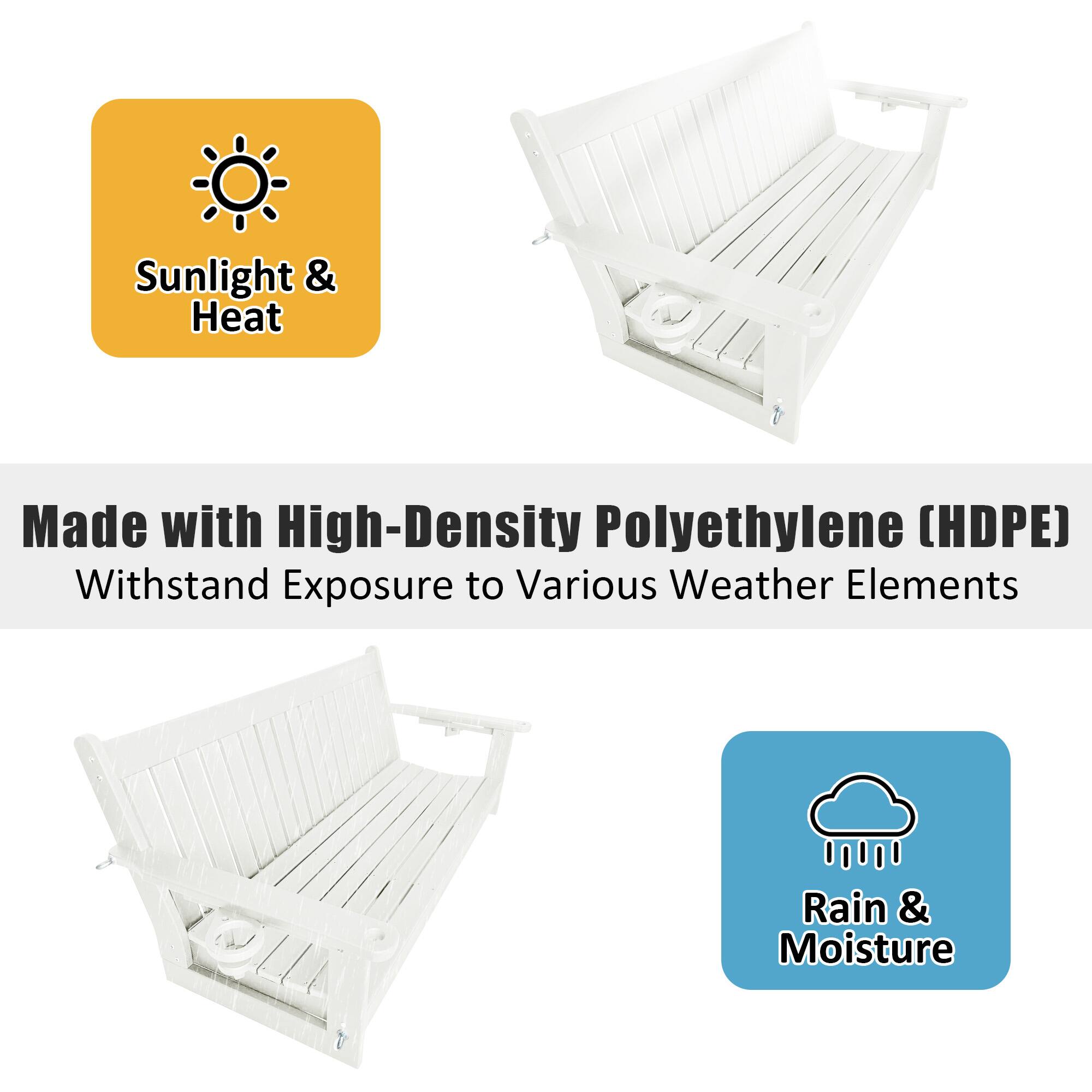 Sunlight & Heat

Made with High-Density Polyethylene (HDPE)

Withstand Exposure to Various Weather Elements

Rain & Moisture