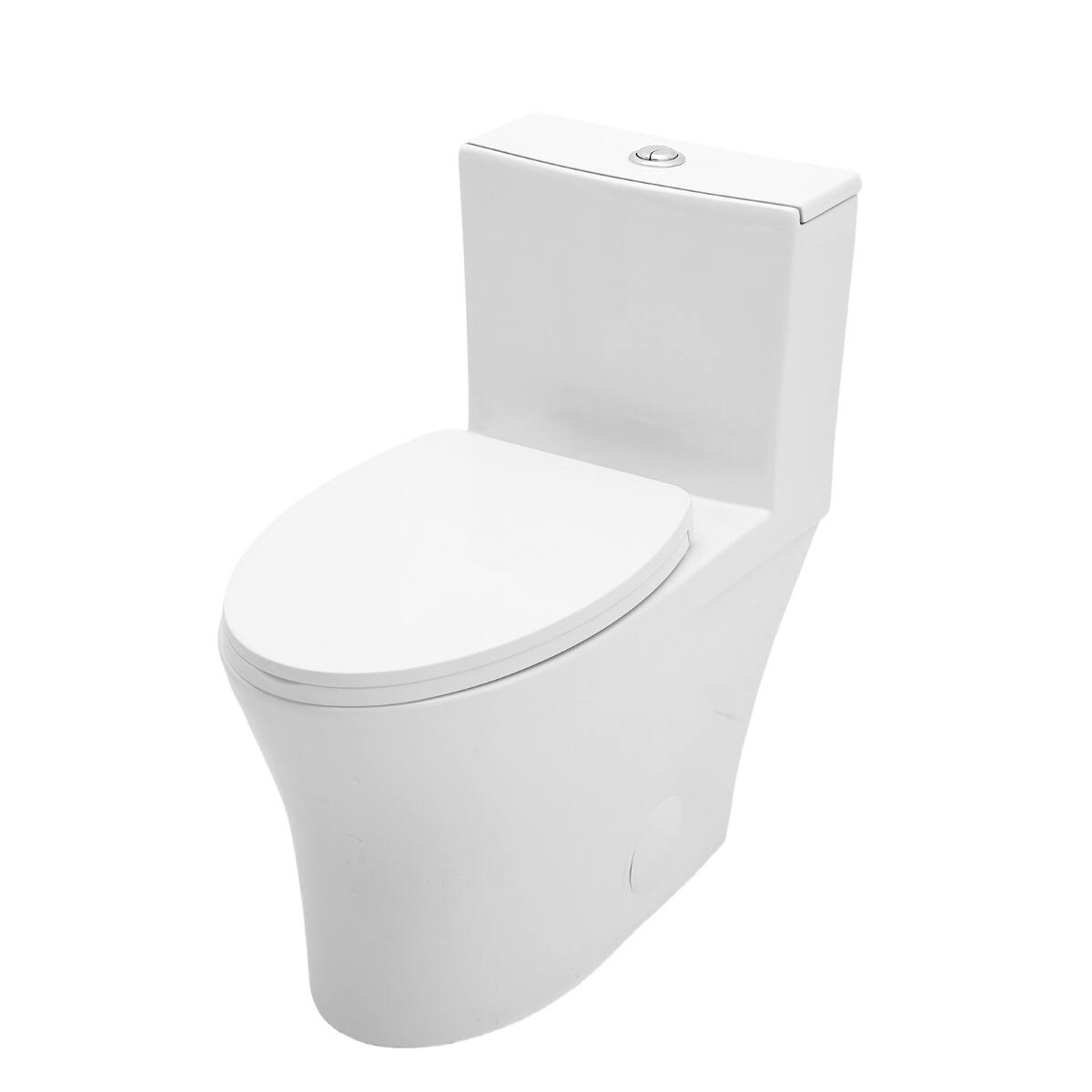Alt View 7. Loheer - Loheer One Piece Ceramic Toilet, Dual Flush, Twelve Inch Rough In, Elongated Bowl - White.