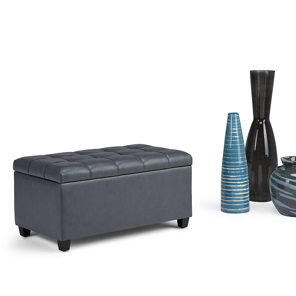 Alt View 11. Simpli Home - Sienna Storage Ottoman Bench - Stone Gray.