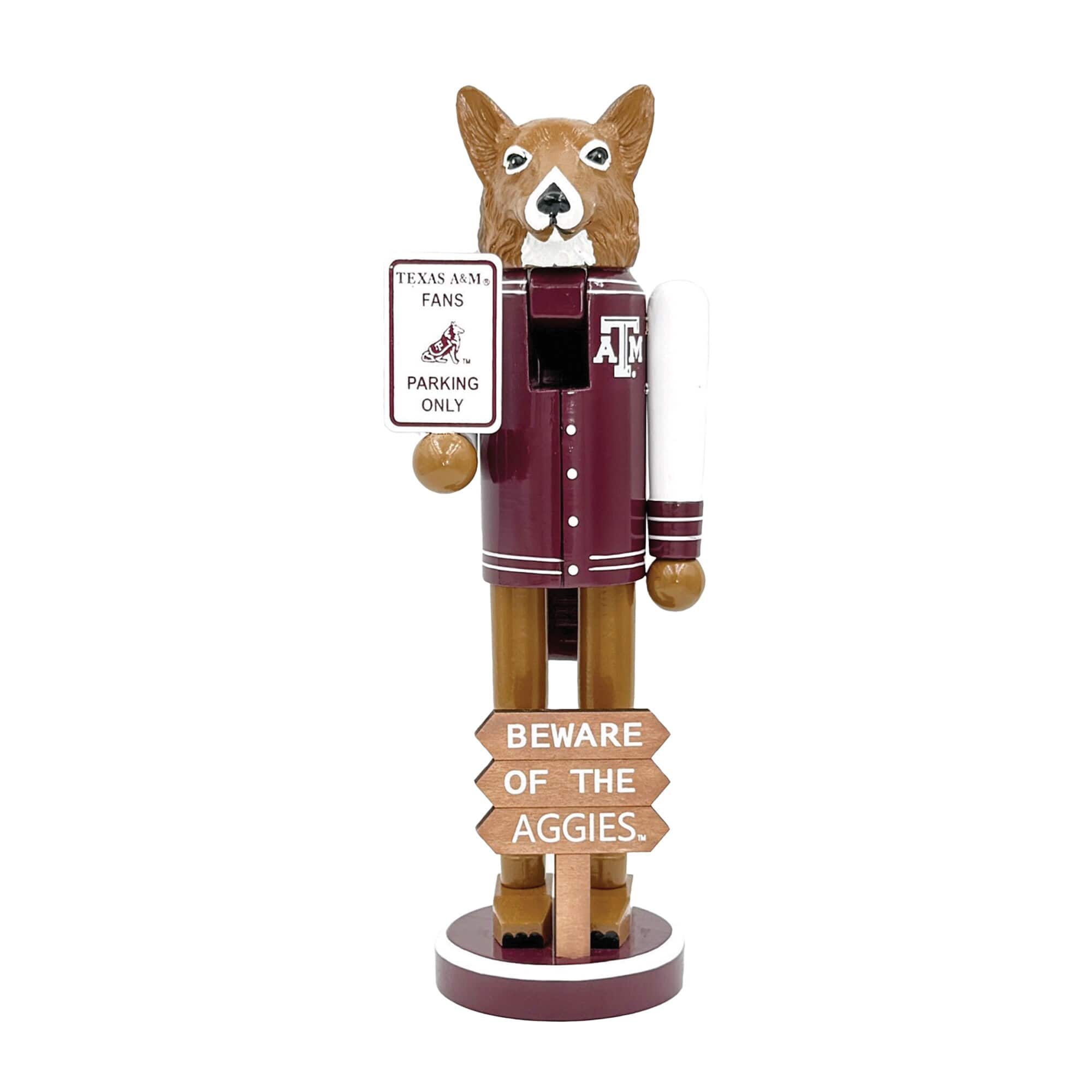 Santa's Workshop - Texas A&M Aggies 12" Beware Nutcracker - Maroon