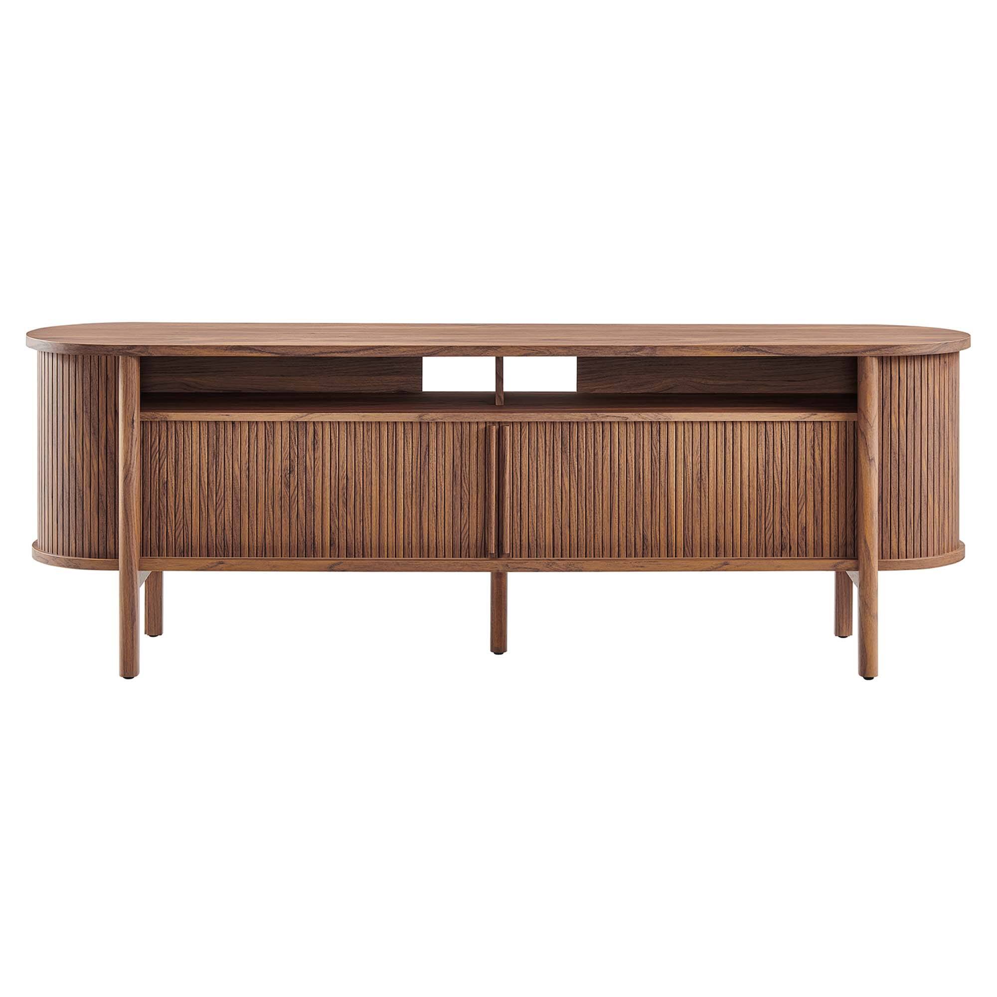 Alt View 4. Modway - Cadence 71" Curved TV Stand by Modway - Walnut.