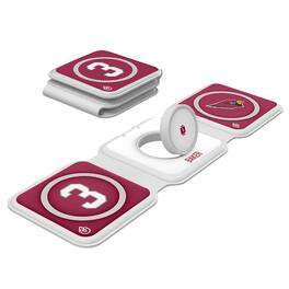 Keyscaper - Budda Baker Arizona Cardinals 3-in-1 Foldable Charger - White