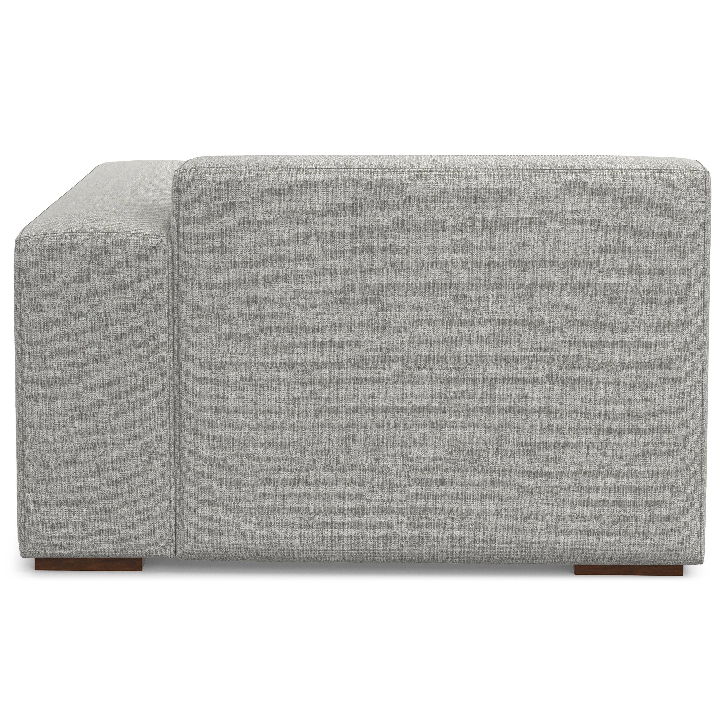 Back. Simpli Home - Rex Right-Arm Sofa Module in Tightly Woven Performance Fabric - Pale Grey.