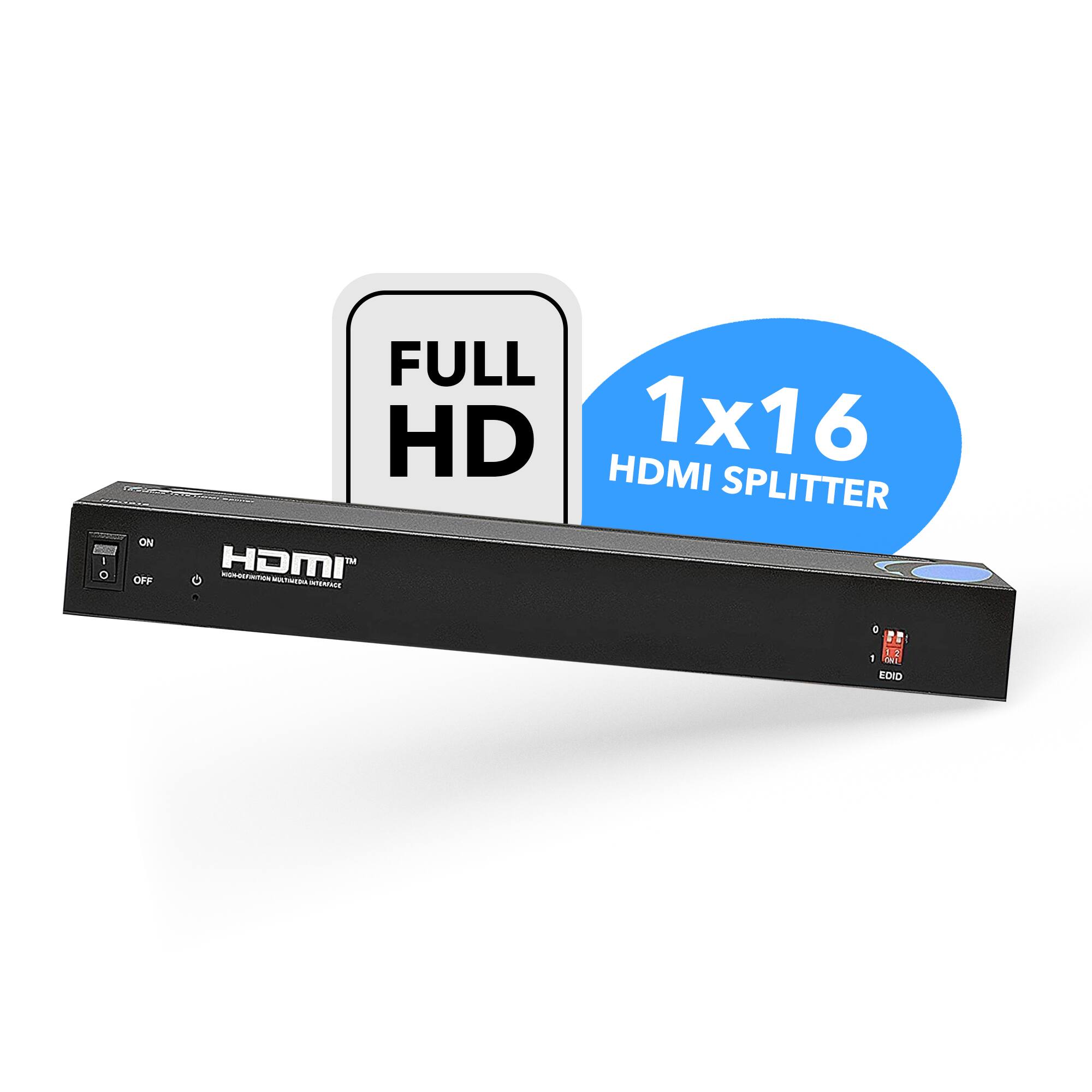 ON OFF FULL HD 1x16 HDMI SPLITTER HOm IM n - t  anr a 12 1 EDIO