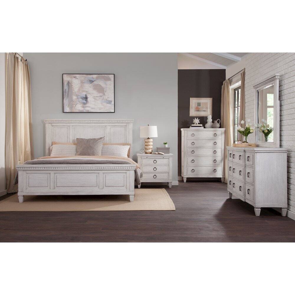 Alt View 4. American Woodcrafters - Salter Path 3-Drawer Nightstand - White with Grain - White.