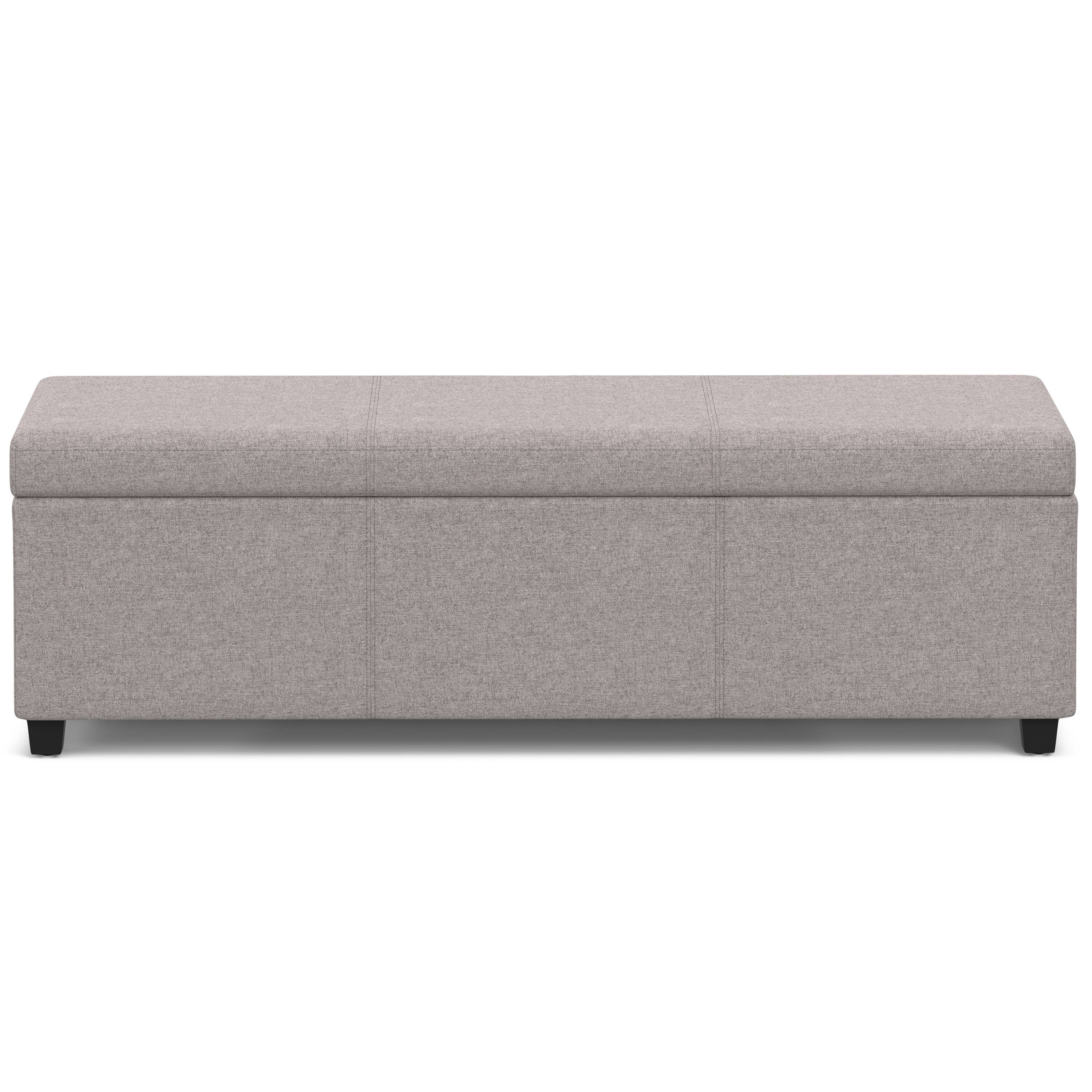 Alt View 12. Simpli Home - Avalon Extra Large Storage Ottoman Bench - Cloud Grey.