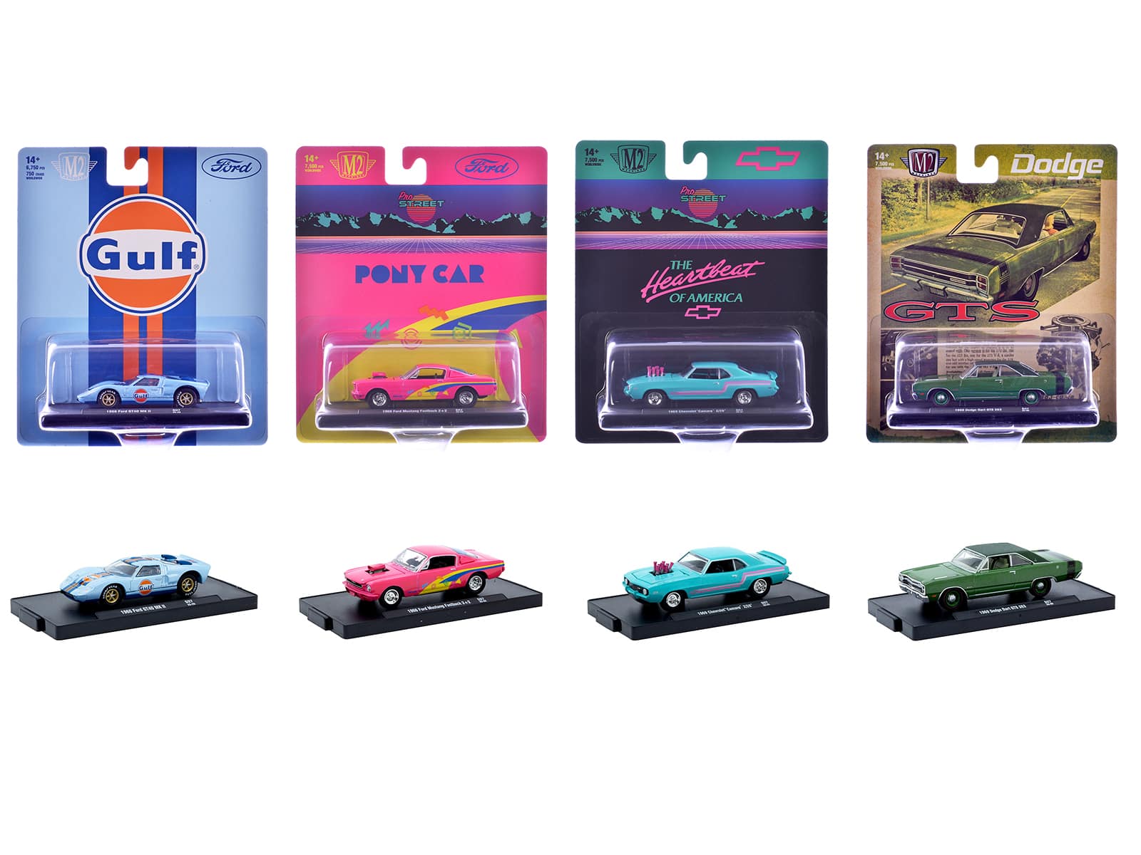 M2 - "Auto-Drivers" Set of 4 pieces in Blister Packs Release S07 Limited Edition to 7500 pieces Worldwide 1/64 - Multicolor