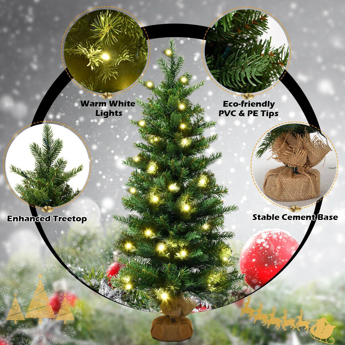 - Warm White Lights
- Eco-friendly PVC & PE Tips
- Enhanced Treetop
- Stable Cement Base