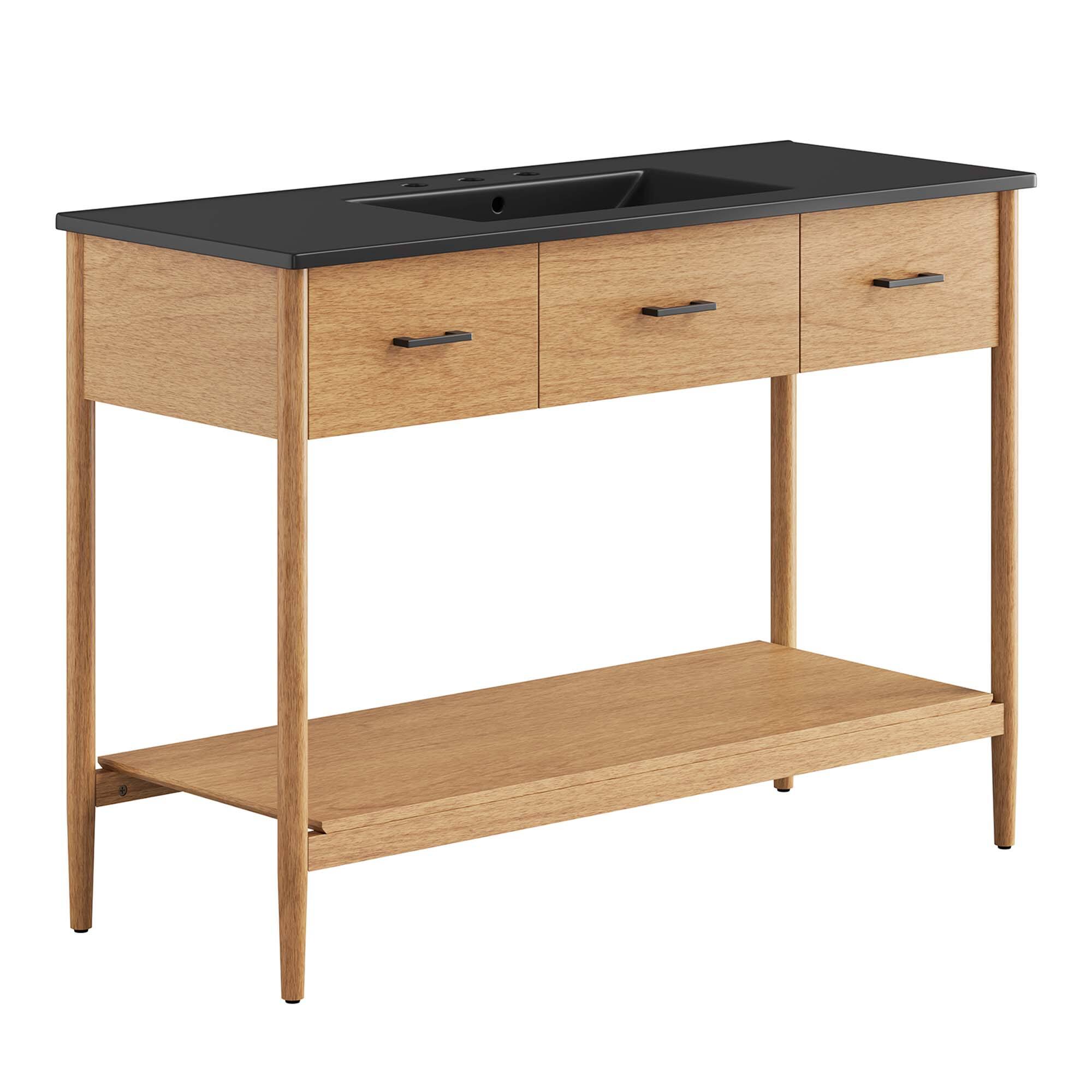 Angle. Modway - Zaire Bathroom Vanity Basin Included by Modway - Natural Black.