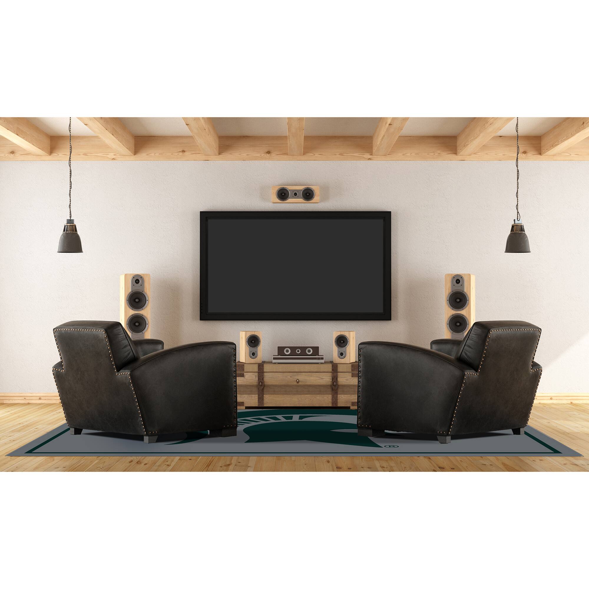 Alt View 1. Imperial - Michigan State Spartans 5'4'' x 7'8'' Spirit Rug - Black.